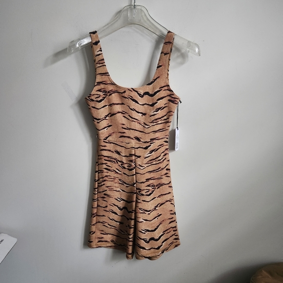 WEWOREWHAT | TIGER scoop bodysuit animal print tan black sz XS - Picture 5 of 9